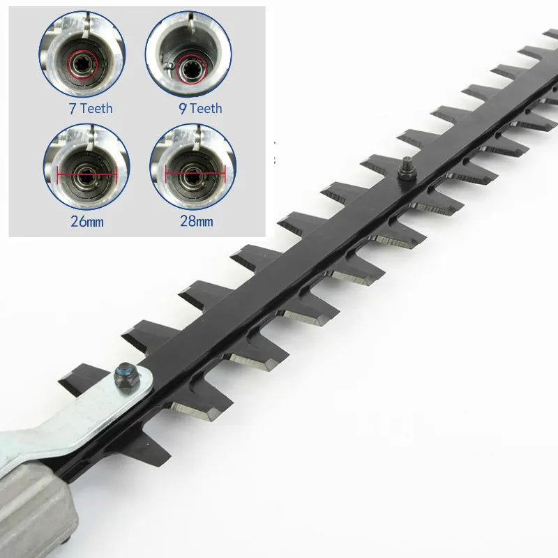 Professional Hedge Trimmer head 26mm/28mm 7/9 Spline High Pole Brush Grass Cutter Harvester Mower For Garden Tools Spare Parts