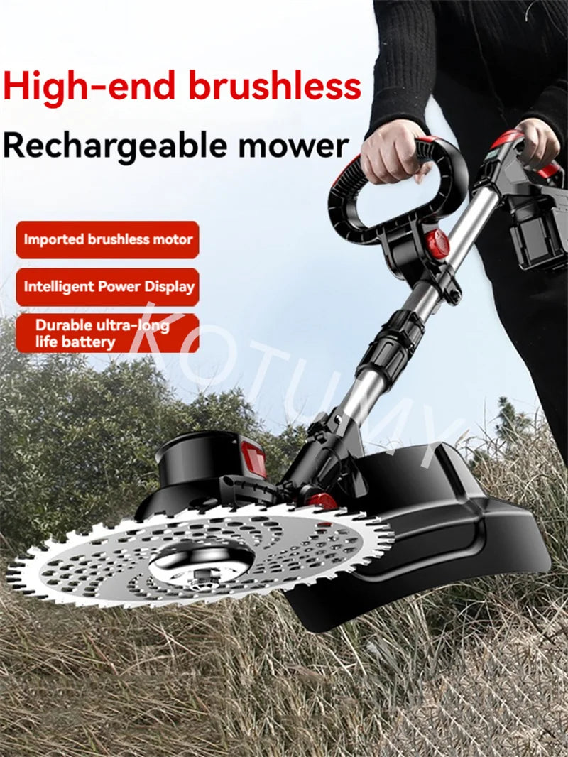 Household Electric Lawn Mower Brushless Motor Cordless Cutter Weeder 21V Rechargeable For Garden Lawn Trimming Pruning Tools