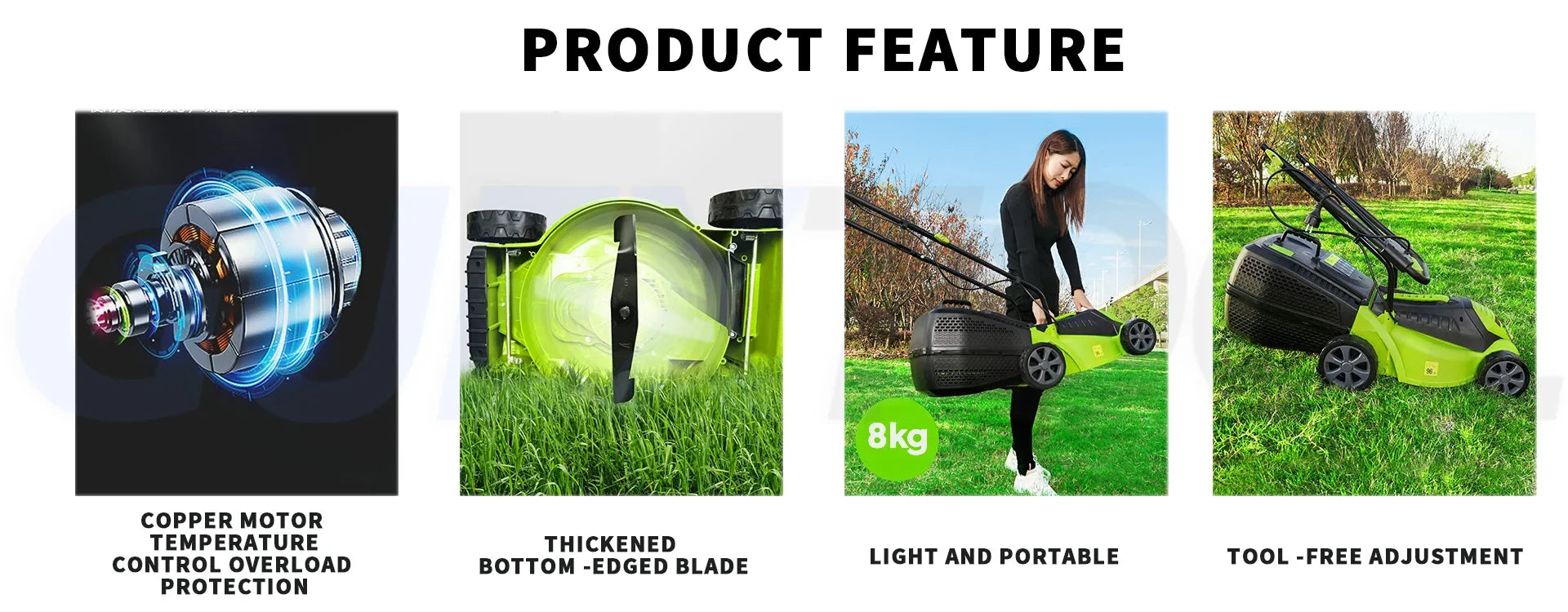 1600W Powerful Electric Lawn Mower, Weeding Machine, Hand Push Electric Household Weeding Machine, Lawn Mower Grass Cutting Tool