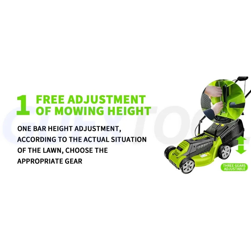 1600W Powerful Electric Lawn Mower, Weeding Machine, Hand Push Electric Household Weeding Machine, Lawn Mower Grass Cutting Tool