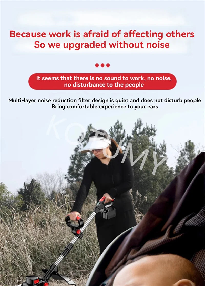 Household Electric Lawn Mower Brushless Motor Cordless Cutter Weeder 21V Rechargeable For Garden Lawn Trimming Pruning Tools