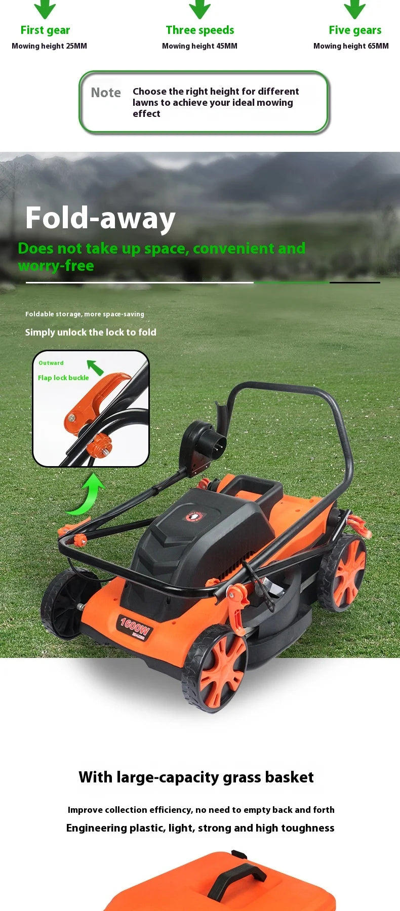 High Power Lithium Battery Garden Courtyard Hand-Pushed Electric Lawn Mower Silent Weeding Machine Lawn Trimmer Grass Cutter