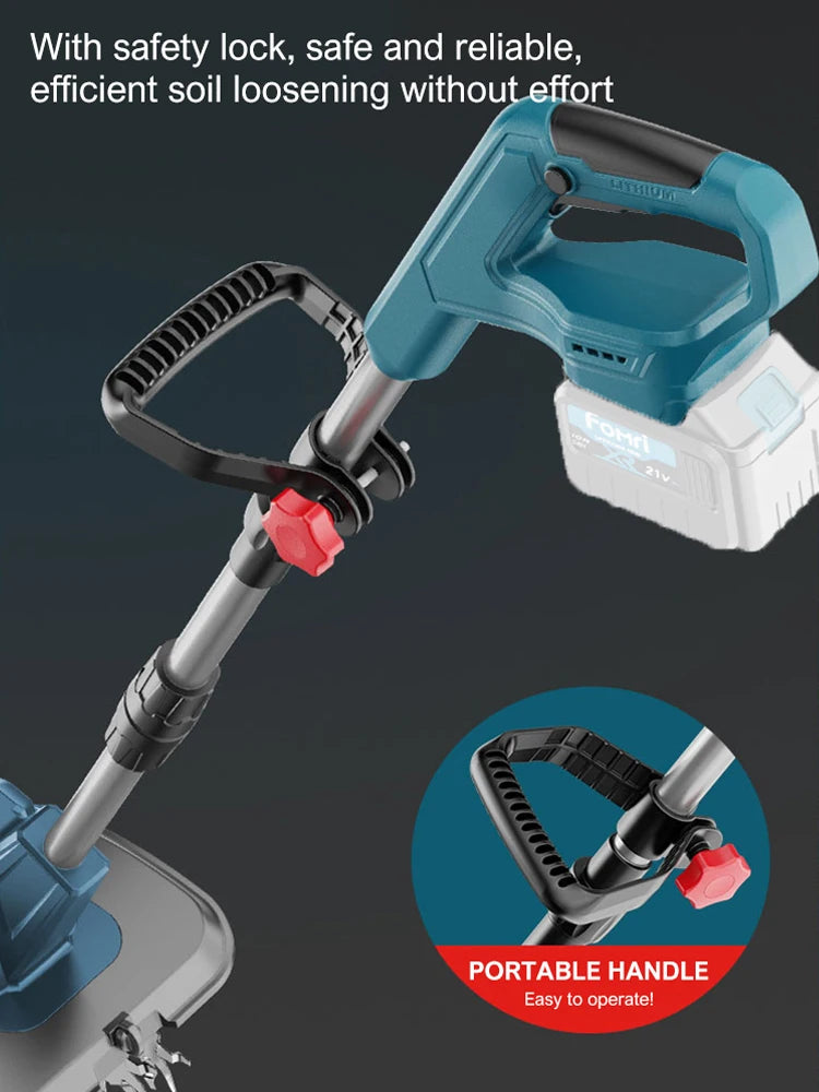 Cultivator 21V Electric Tiller for Makita Battery 4 Blades Electric Lawn Mower Cordless Grass Trimmer Garden Tools(NO Battery)