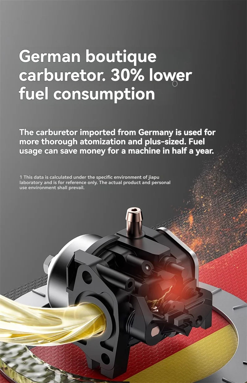 4-in-1 Commercial Micro Gasoline Tiller -4-Stroke Soil Cultivator for Loosening/Trenching/Weeding w/Wheel Kit