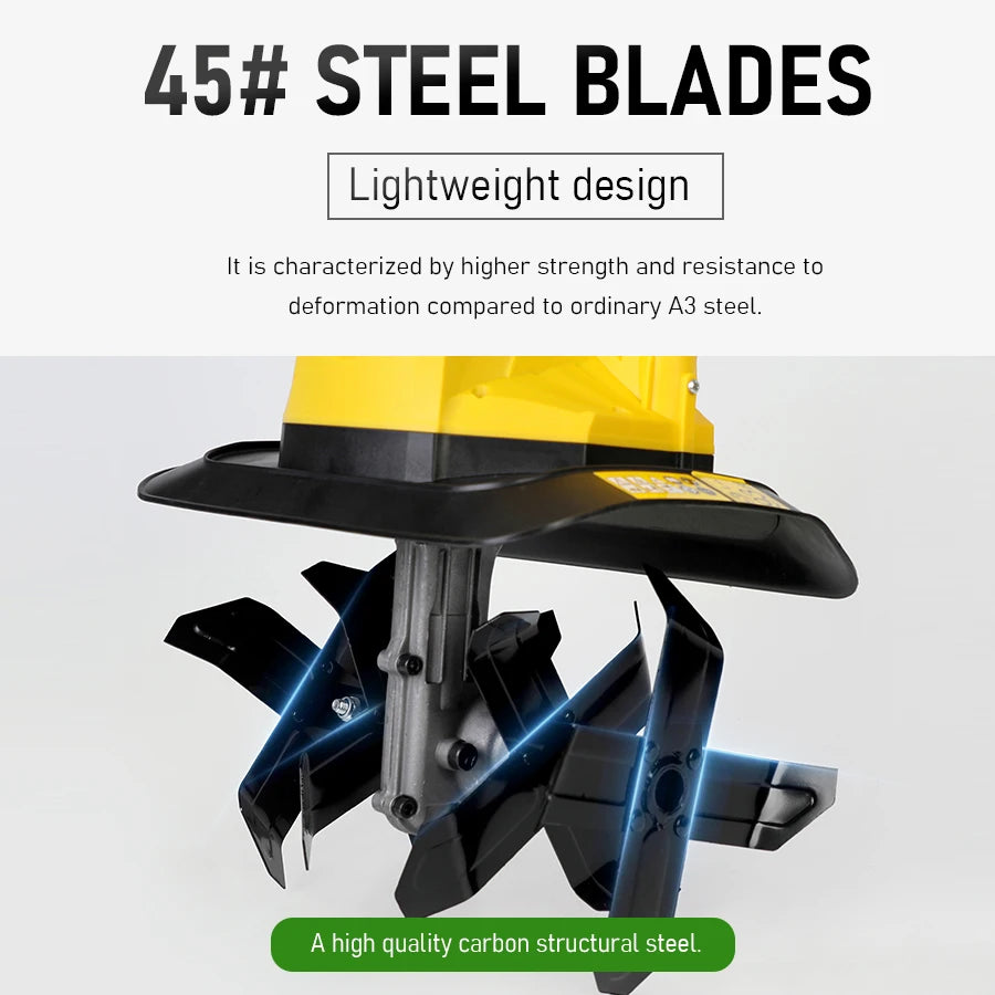 Electric Soil Loosener Garden Tiller Electric Cultivator Plow Machine Household Plowing Planing Digging Machine Orchard