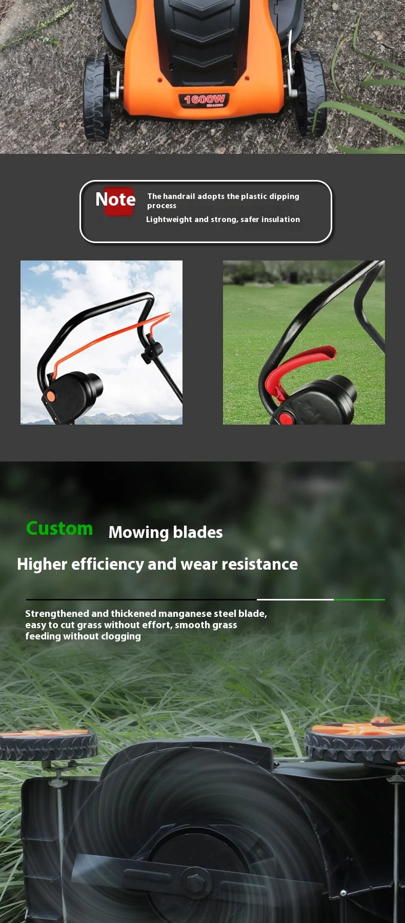 High Power Lithium Battery Garden Courtyard Hand-Pushed Electric Lawn Mower Silent Weeding Machine Lawn Trimmer Grass Cutter