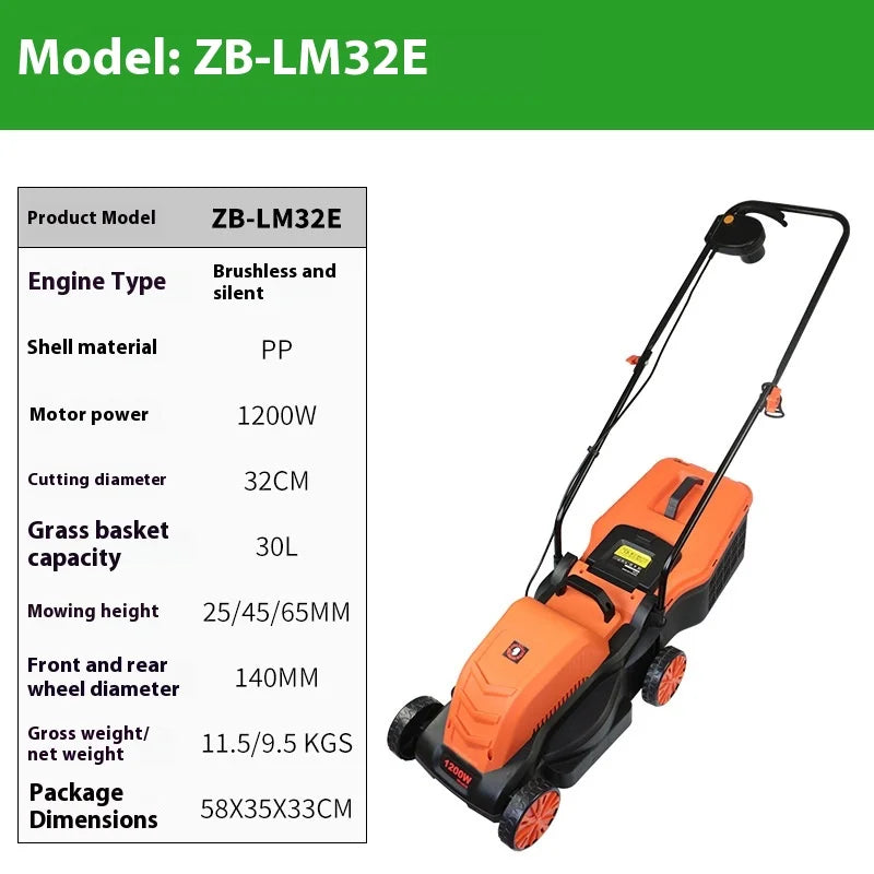 High Power Lithium Battery Garden Courtyard Hand-Pushed Electric Lawn Mower Silent Weeding Machine Lawn Trimmer Grass Cutter