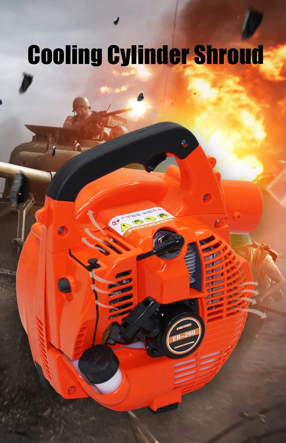 Portable Petrol Blower Road Sweeping Leaf Dust Construction Site Welding Slag Cleaning Blower EB260 Two-Stroke Leaf Blower