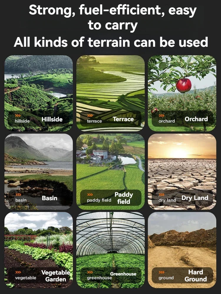 4-in-1 Commercial Micro Gasoline Tiller -4-Stroke Soil Cultivator for Loosening/Trenching/Weeding w/Wheel Kit