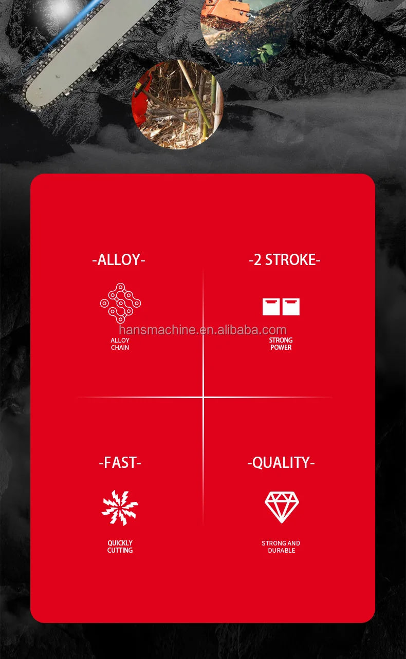 Widely Used Chain Saw 2 Stroke Chain Saw Cordless Woodworking Automatic Chainsaws Big Power Chainsaw