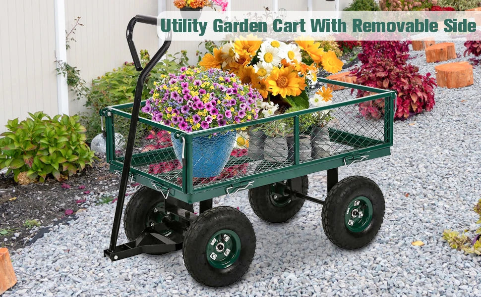 Garden Tool Cart, Garden Net Car, Load 200kg, Garden Trolley, Fence Removable Net Car
