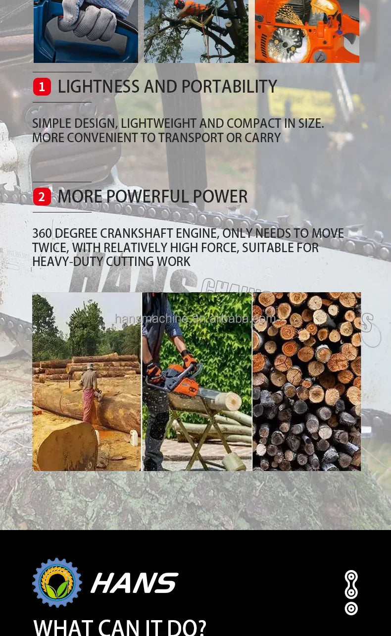 Widely Used Chain Saw 2 Stroke Chain Saw Cordless Woodworking Automatic Chainsaws Big Power Chainsaw