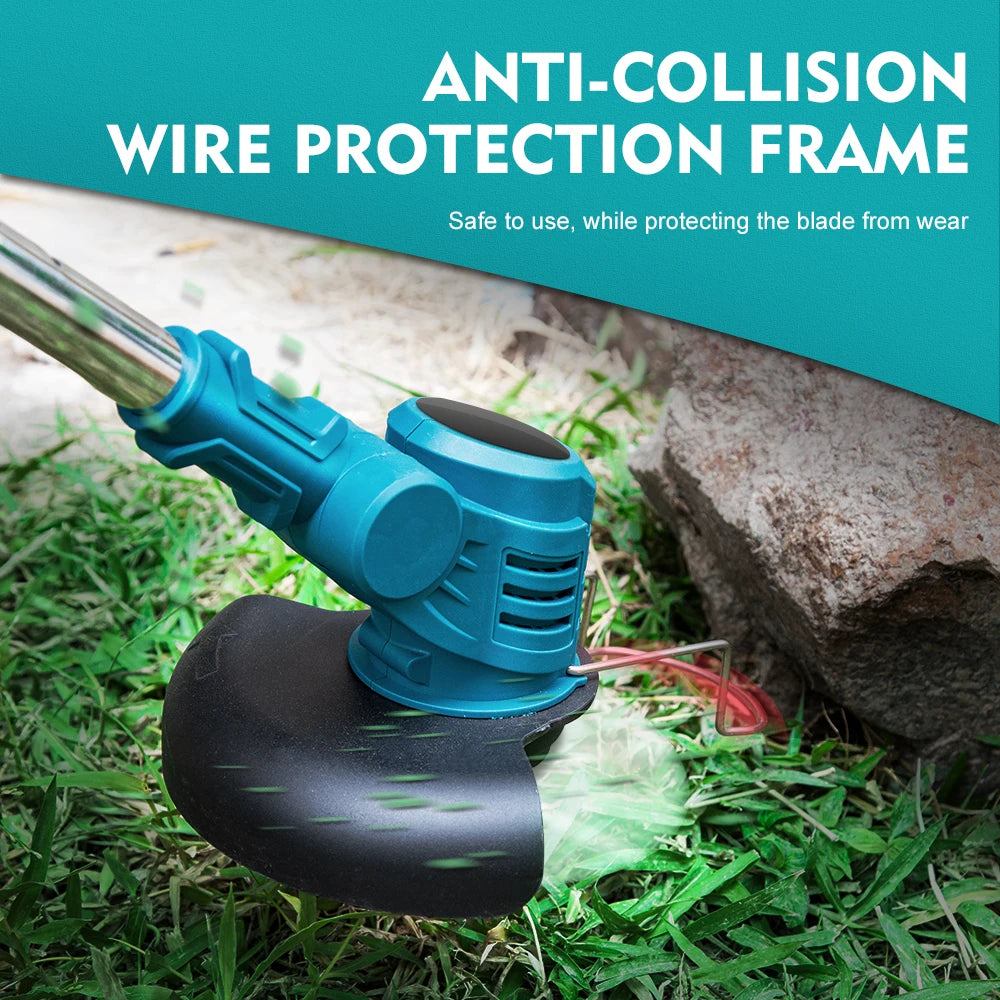 Electric Lawn Mower for Makita 18V Grass Trimmer Cordless Brush Li-Ion Auto Release String Cutter Power Household Garden Tools