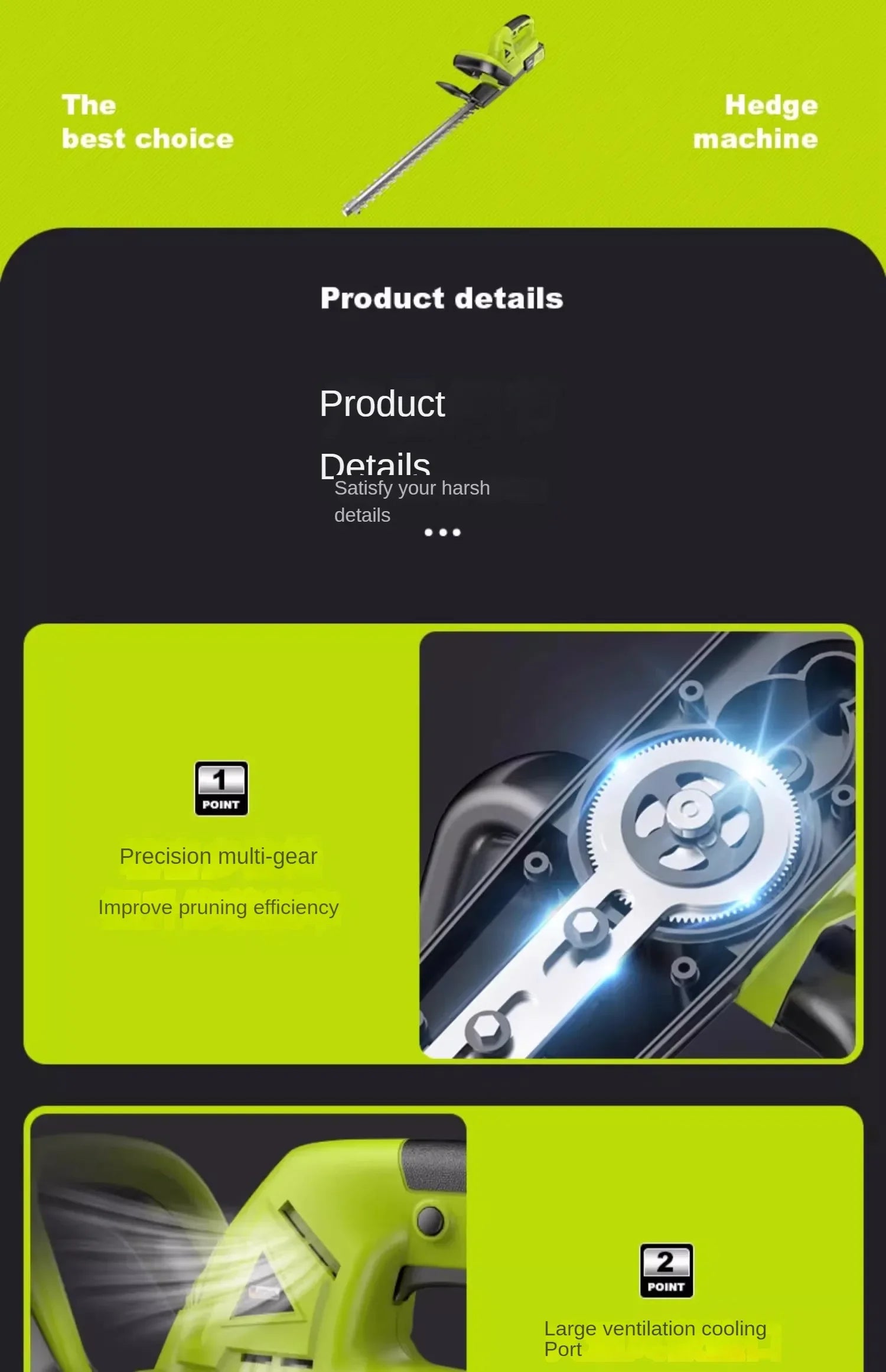 High-Powered Electric Hedge Trimmer for Tea Tree Pruning and Gardening