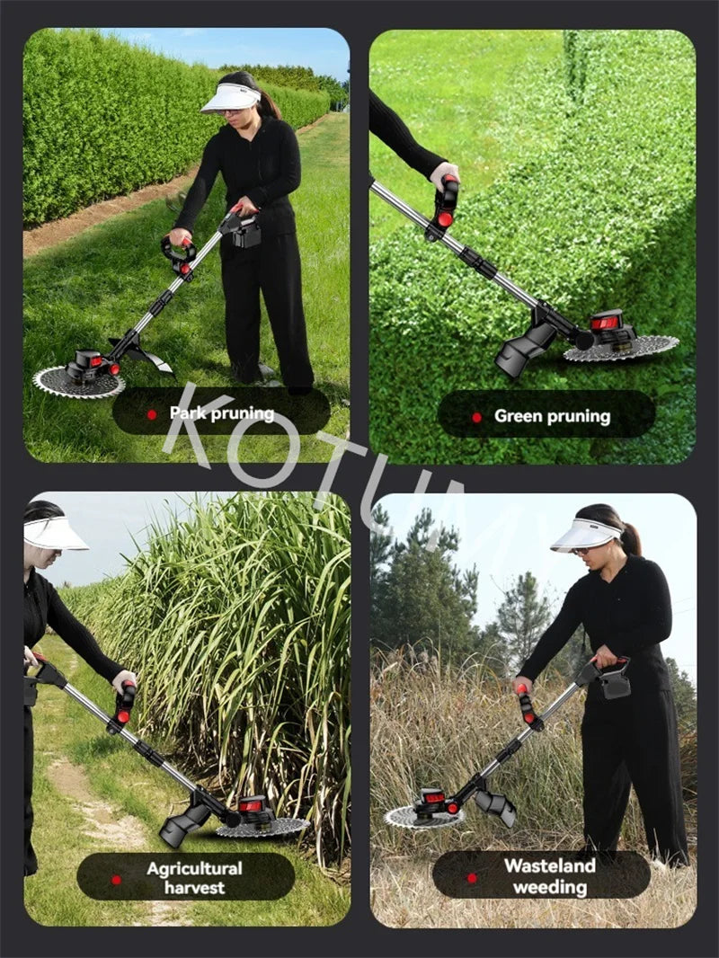 Household Electric Lawn Mower Brushless Motor Cordless Cutter Weeder 21V Rechargeable For Garden Lawn Trimming Pruning Tools