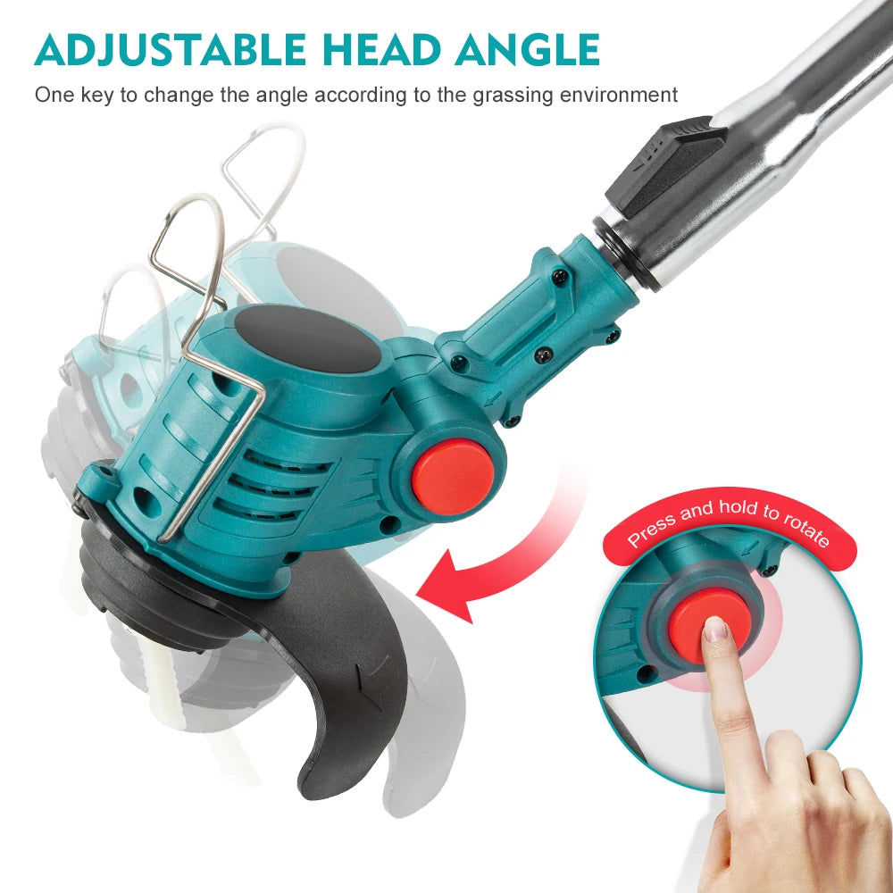 Electric Lawn Mower for Makita 18V Grass Trimmer Cordless Brush Li-Ion Auto Release String Cutter Power Household Garden Tools