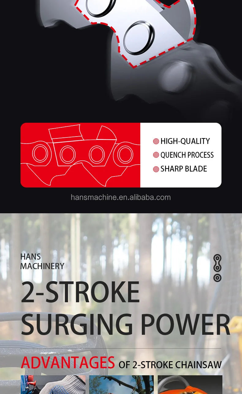 Widely Used Chain Saw 2 Stroke Chain Saw Cordless Woodworking Automatic Chainsaws Big Power Chainsaw