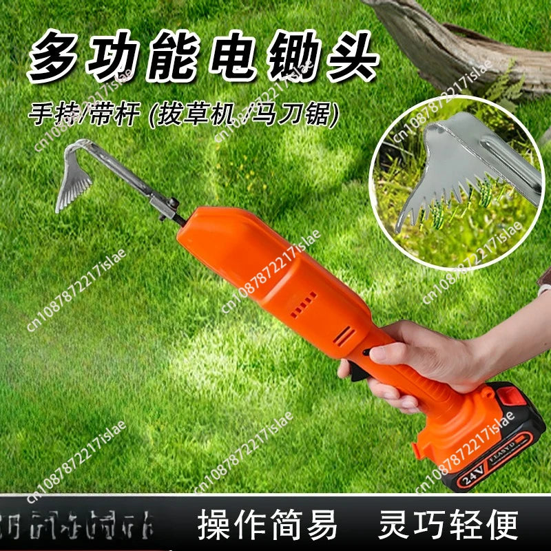 Lithium battery scarifier, small household handheld electric hoe, garden bonsai weeding and soil turning wireless micro-tiller