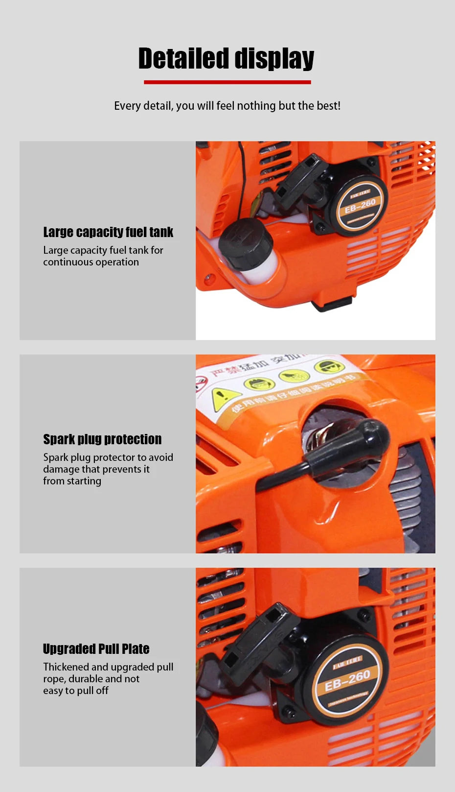 Portable Petrol Blower Road Sweeping Leaf Dust Construction Site Welding Slag Cleaning Blower EB260 Two-Stroke Leaf Blower