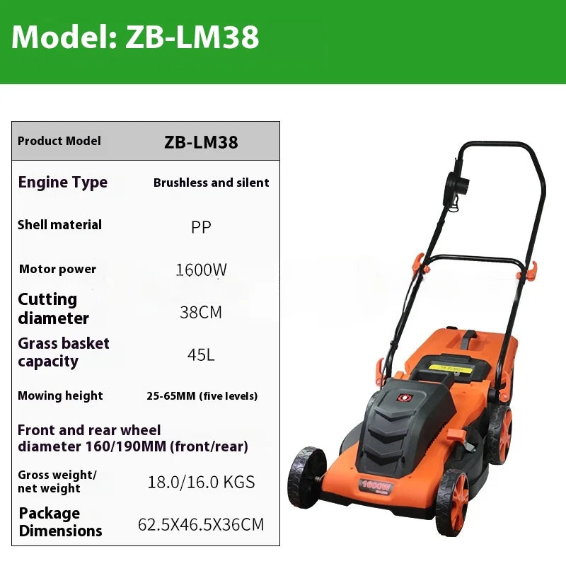 High Power Lithium Battery Garden Courtyard Hand-Pushed Electric Lawn Mower Silent Weeding Machine Lawn Trimmer Grass Cutter