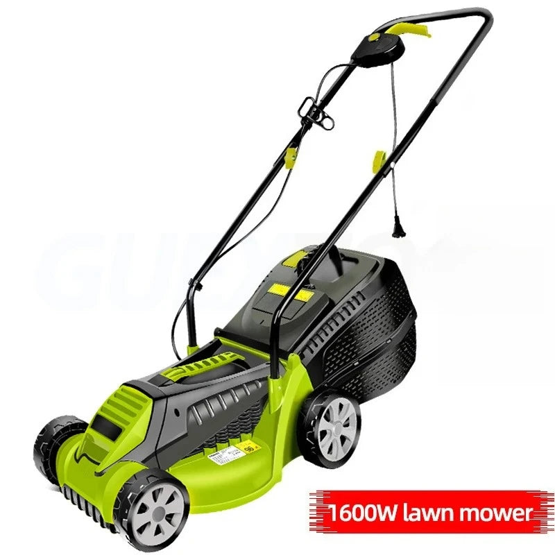 1600W Powerful Electric Lawn Mower, Weeding Machine, Hand Push Electric Household Weeding Machine, Lawn Mower Grass Cutting Tool