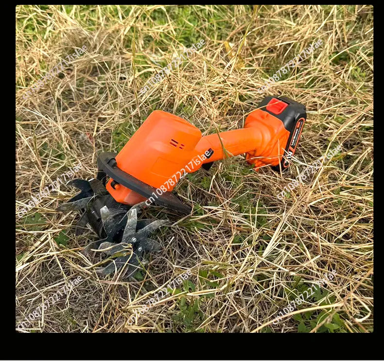 Lithium battery scarifier, small household handheld electric hoe, garden bonsai weeding and soil turning wireless micro-tiller