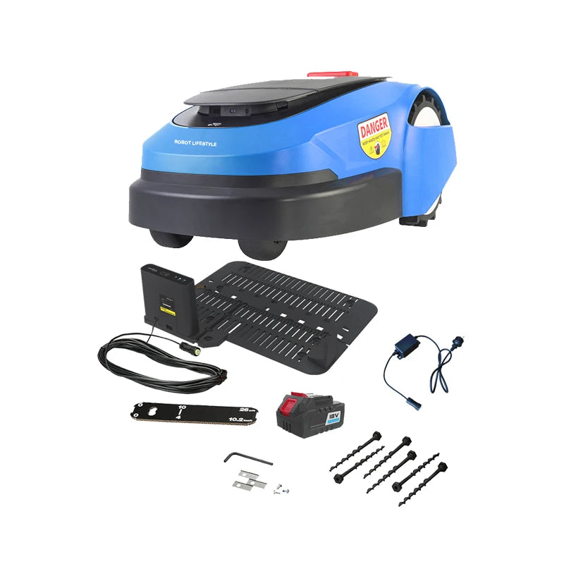 Robotic Lawn mower Grass Cutter Robot Smart Without Boundary Wire 4.0Ah Removable Battery Visual Sensor for Small Garden 200sqm