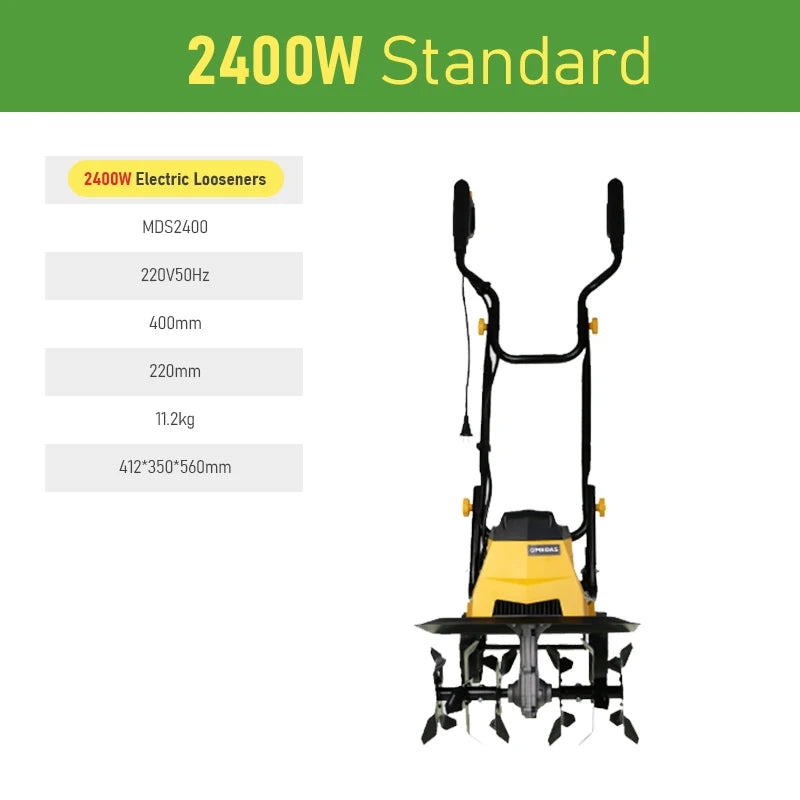 Electric Soil Loosener Garden Tiller Electric Cultivator Plow Machine Household Plowing Planing Digging Machine Orchard