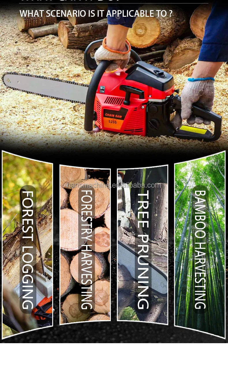 Widely Used Chain Saw 2 Stroke Chain Saw Cordless Woodworking Automatic Chainsaws Big Power Chainsaw