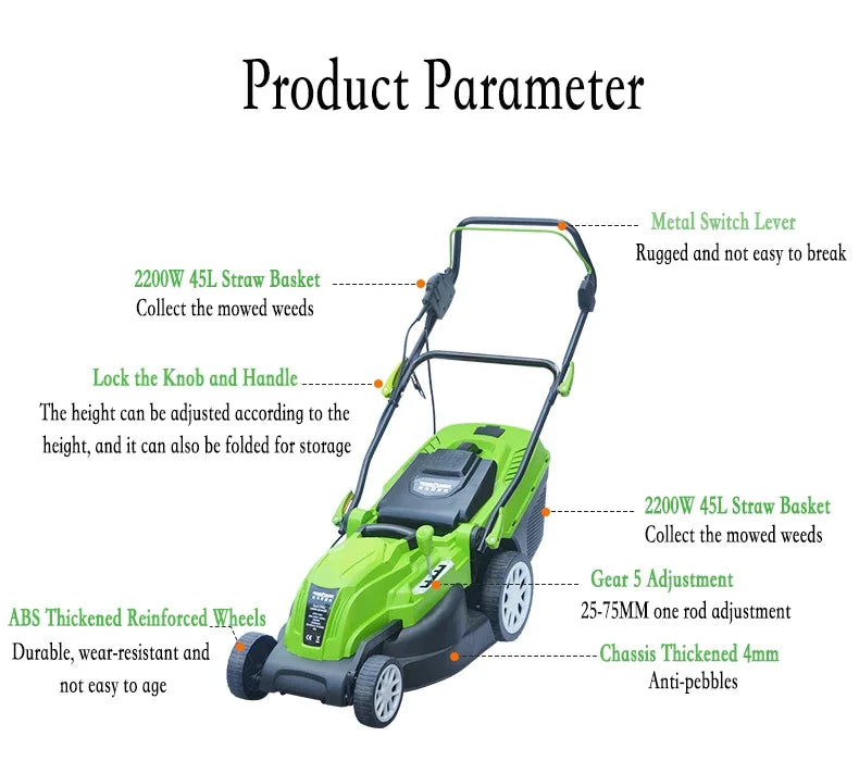 Grass Cutter gas Lawn mower electric lawn mower hand-pushed small househo multi-functional robot lawn mower with charger