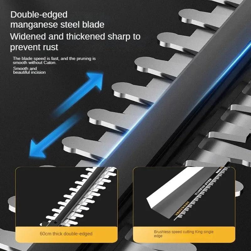 Cordless Electric Hedge Trimmer with Pruner and Shears for Garden and Lawn Maintenance A