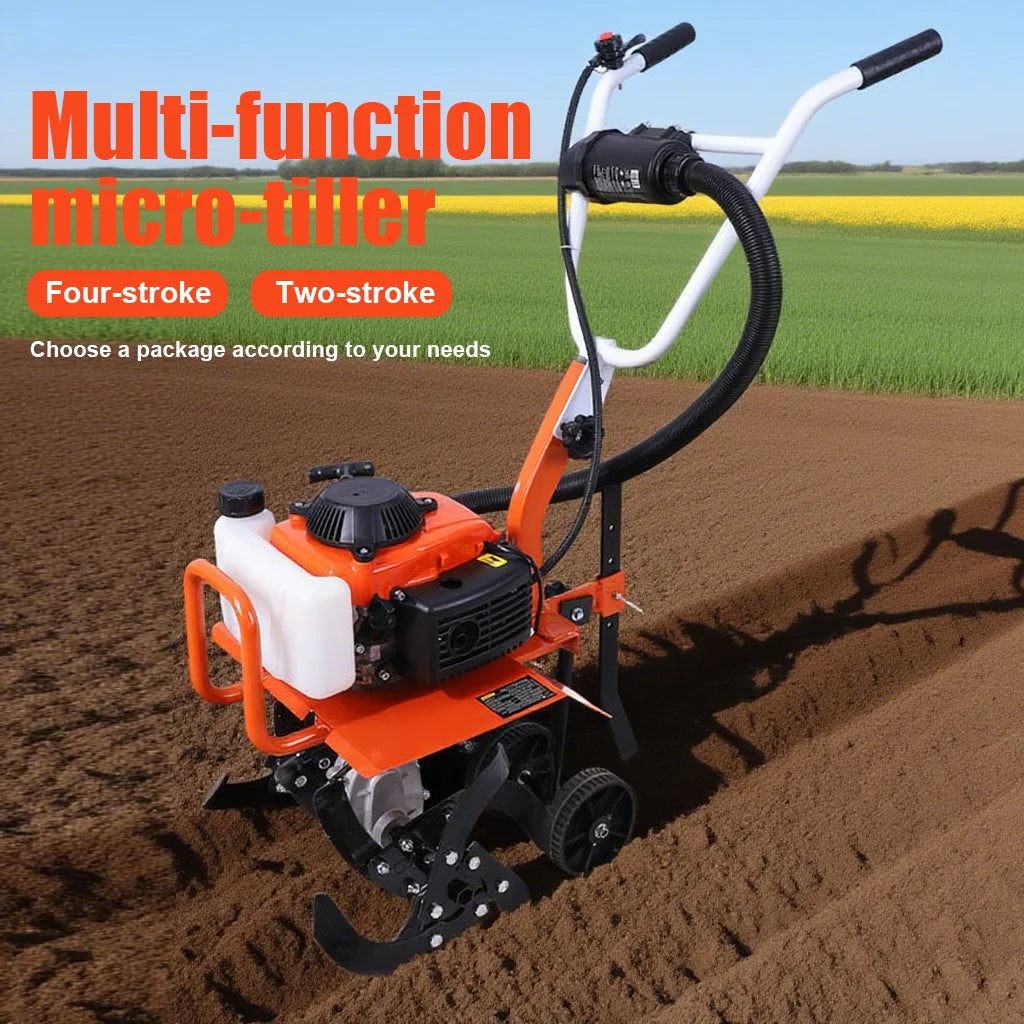 Gasoline Micro Cultivator Agricultural Garden Tools Gasoline Multi-function Minitype Rotary Tiller Machinery for Far