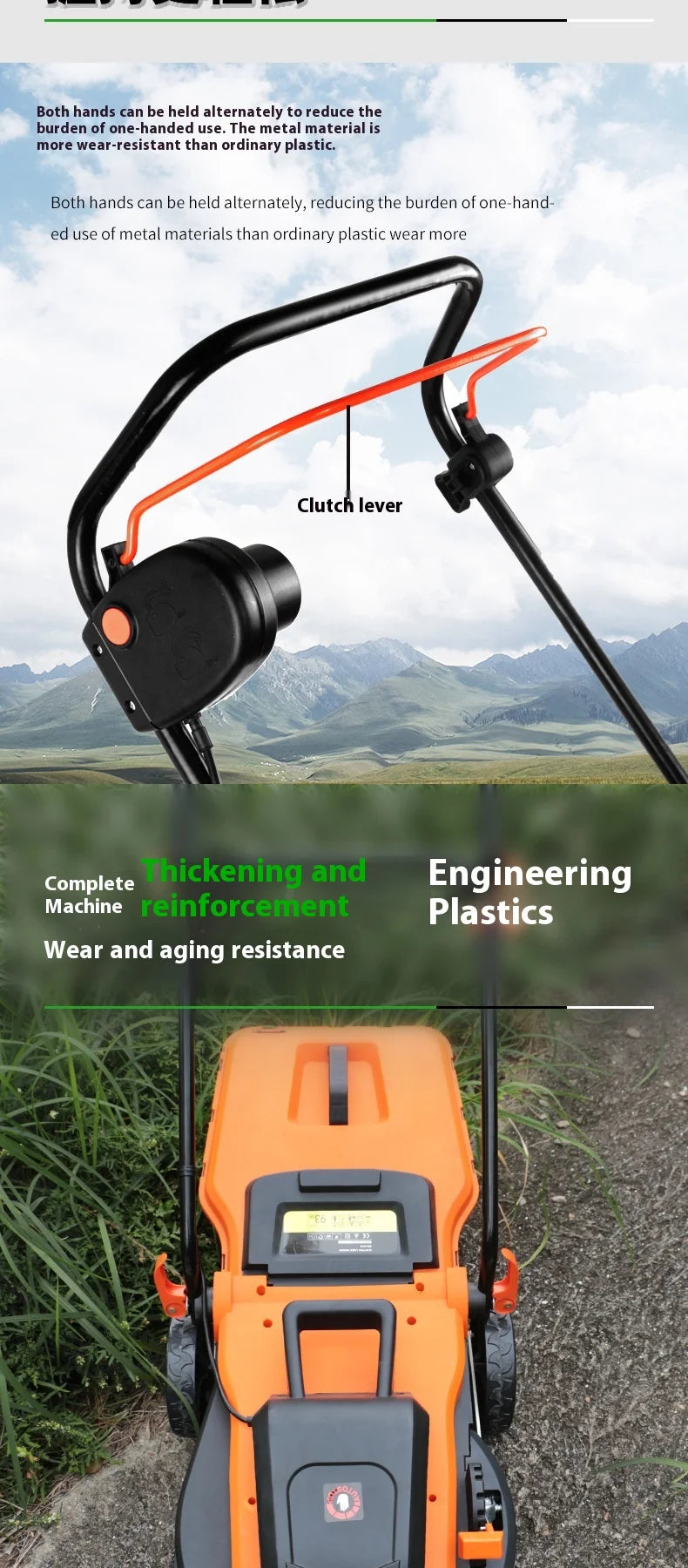 High Power Lithium Battery Garden Courtyard Hand-Pushed Electric Lawn Mower Silent Weeding Machine Lawn Trimmer Grass Cutter