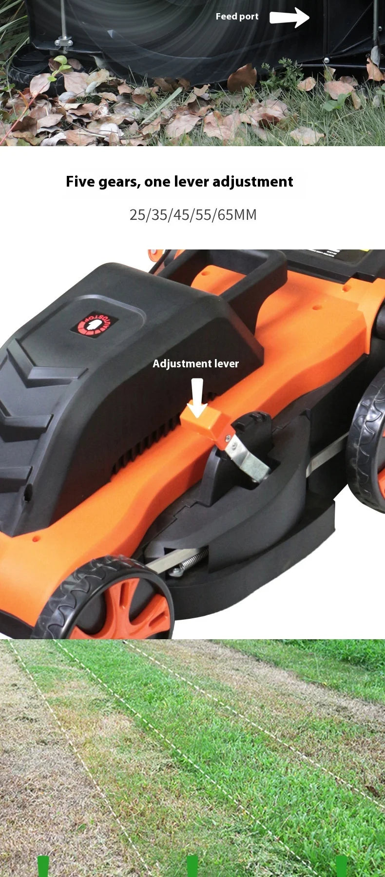 High Power Lithium Battery Garden Courtyard Hand-Pushed Electric Lawn Mower Silent Weeding Machine Lawn Trimmer Grass Cutter