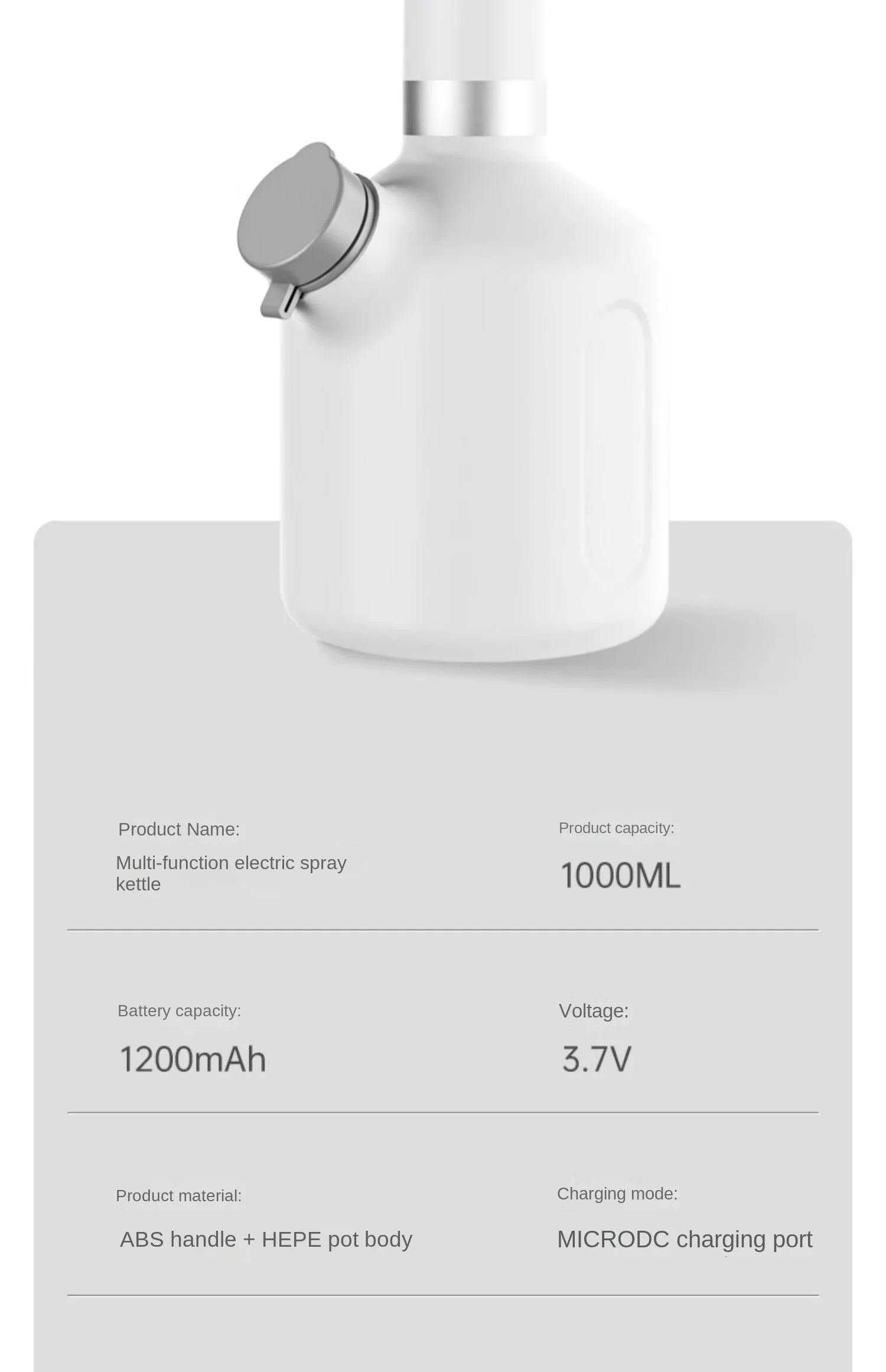 Small-sized Electric Watering Can for Plant Care and Disinfection