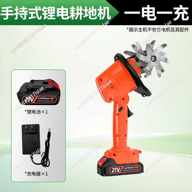 Lithium battery scarifier, small household handheld electric hoe, garden bonsai weeding and soil turning wireless micro-tiller
