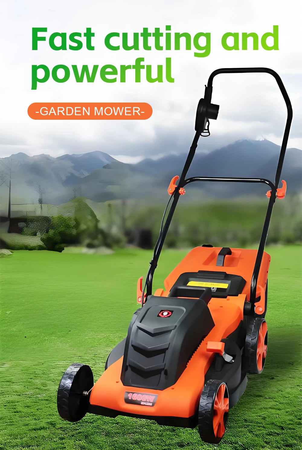 1200W/1600W Hand Push Weeder Lawn Mower Household Electric Weeder Handheld Multifunction Lithium Trimmer Hedge Lawn Trimmer