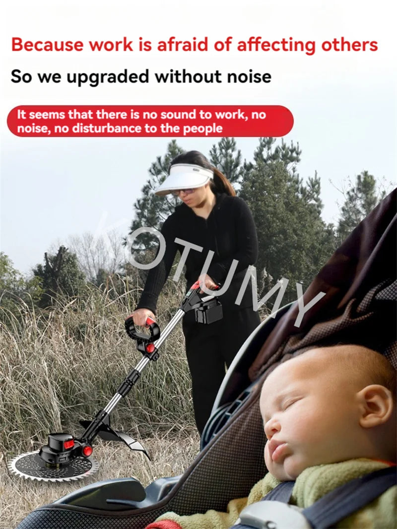 Household Electric Lawn Mower Brushless Motor Cordless Cutter Weeder 21V Rechargeable For Garden Lawn Trimming Pruning Tools