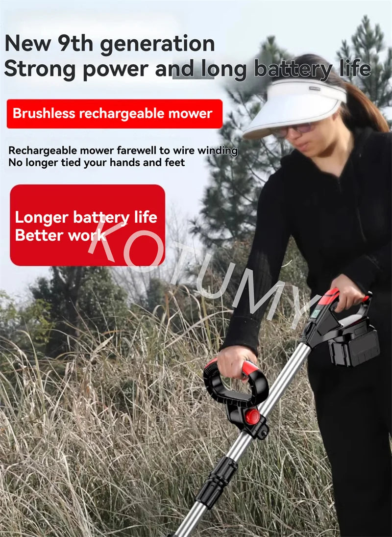 Household Electric Lawn Mower Brushless Motor Cordless Cutter Weeder 21V Rechargeable For Garden Lawn Trimming Pruning Tools