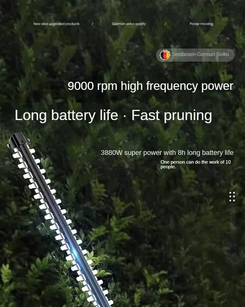 Cordless Electric Hedge Trimmer with Pruner and Shears for Garden and Lawn Maintenance A