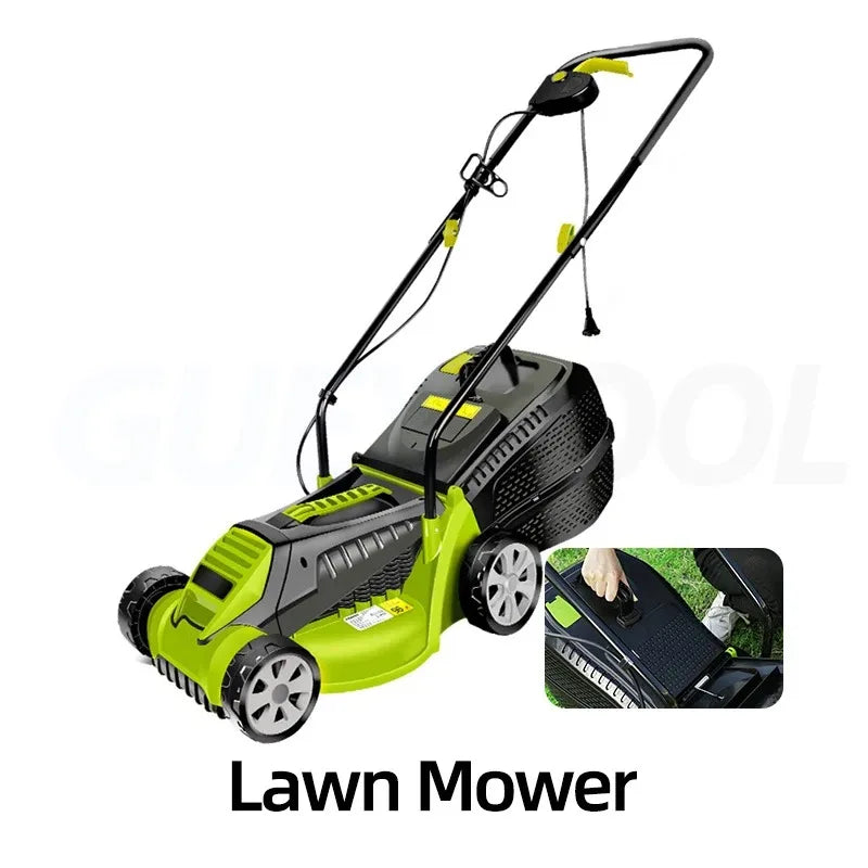 1600W Powerful Electric Lawn Mower, Weeding Machine, Hand Push Electric Household Weeding Machine, Lawn Mower Grass Cutting Tool