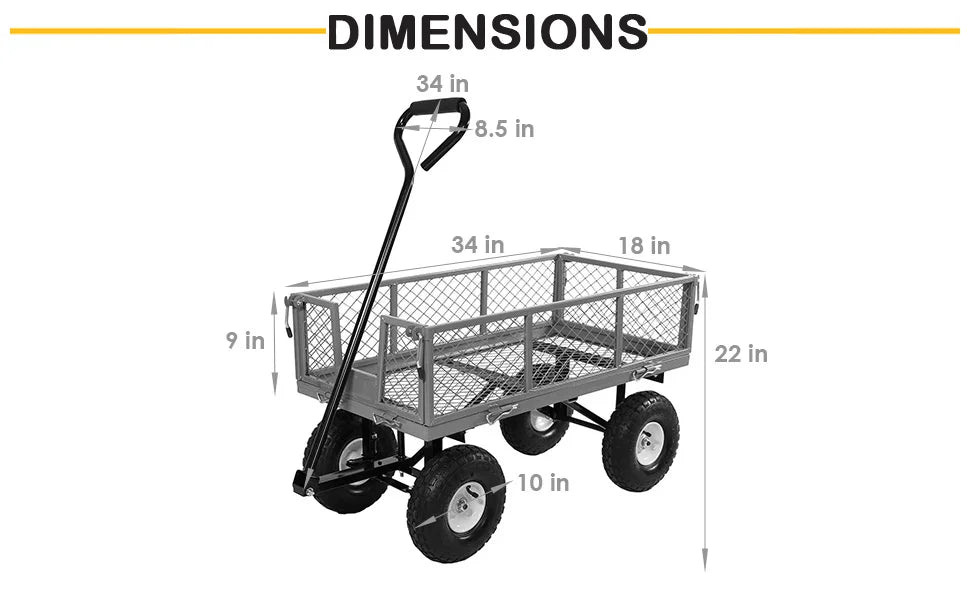 Garden Tool Cart, Garden Net Car, Load 200kg, Garden Trolley, Fence Removable Net Car