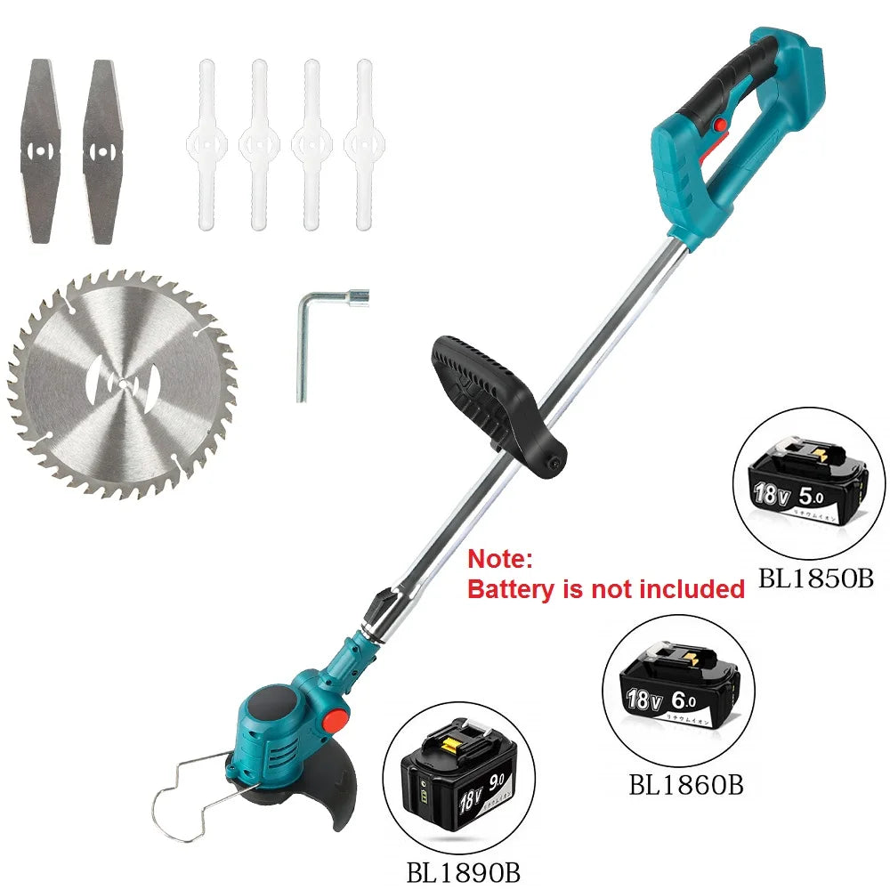 Electric Lawn Mower for Makita 18V Grass Trimmer Cordless Brush Li-Ion Auto Release String Cutter Power Household Garden Tools