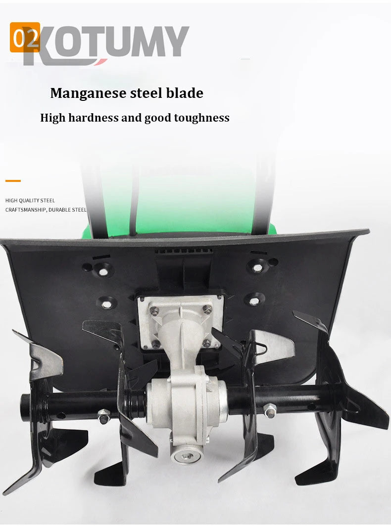 1500W Electric Scarifier Micro Tillage Plowing Machine Orchard Garden Lawn Mower Loosening Equipment