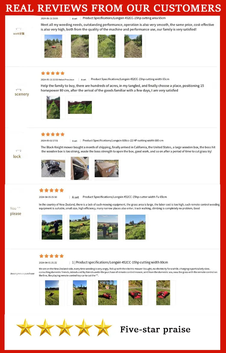 Self-propelled Garden Lawn Mower Industrial-type Lawn Trimmer Tracked Remote-controlled Lawn Mower