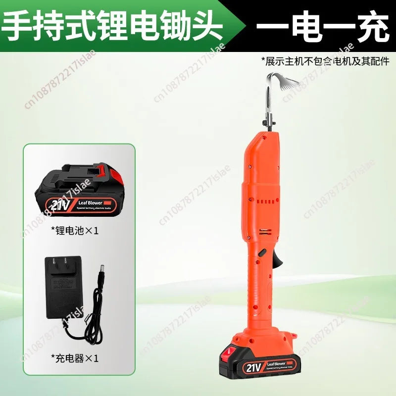 Lithium battery scarifier, small household handheld electric hoe, garden bonsai weeding and soil turning wireless micro-tiller