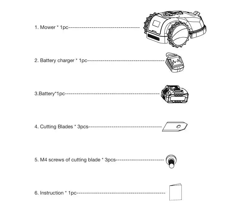 Robotic Lawn mower Grass Cutter Robot Smart Without Boundary Wire 4.0Ah Removable Battery Visual Sensor for Small Garden 200sqm