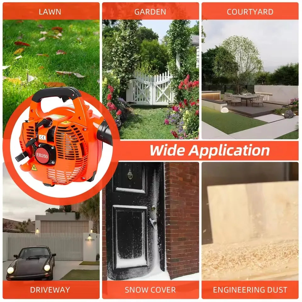 EB260 Leaf  Air Blower Portable Garden Tool Snow Car Gas  High Vacuum Fan Duct Handheld Petrol Blowe for Lawn Care Snow Blowing