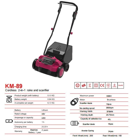 IN STOCK Small Household Rechargeable High-power Electric 2-in-1 Scarifier, Lawn Mower, Lawn Trimmer