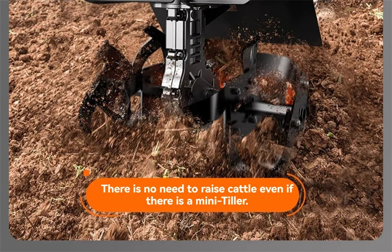 4-in-1 Commercial Micro Gasoline Tiller -4-Stroke Soil Cultivator for Loosening/Trenching/Weeding w/Wheel Kit